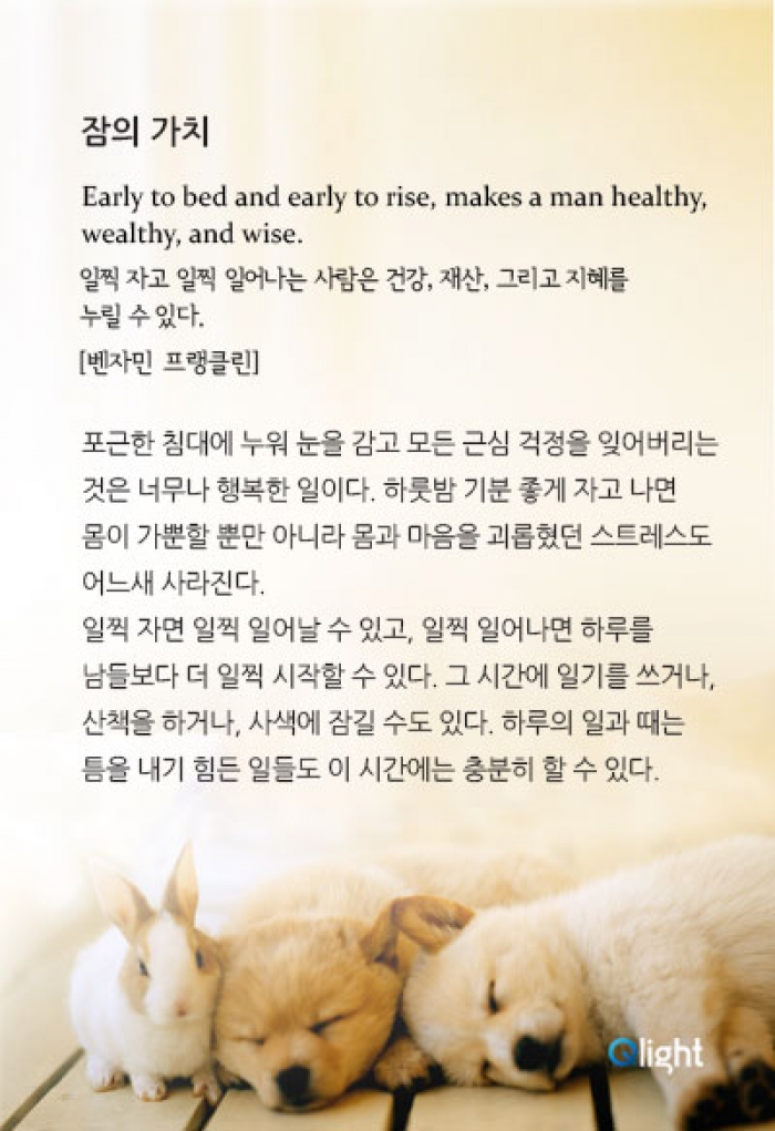 명언과 해설-잠의 가치
